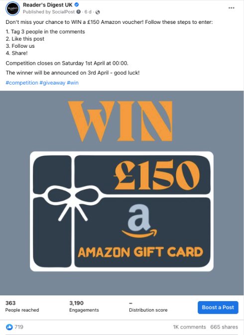 reader's digest uk competition